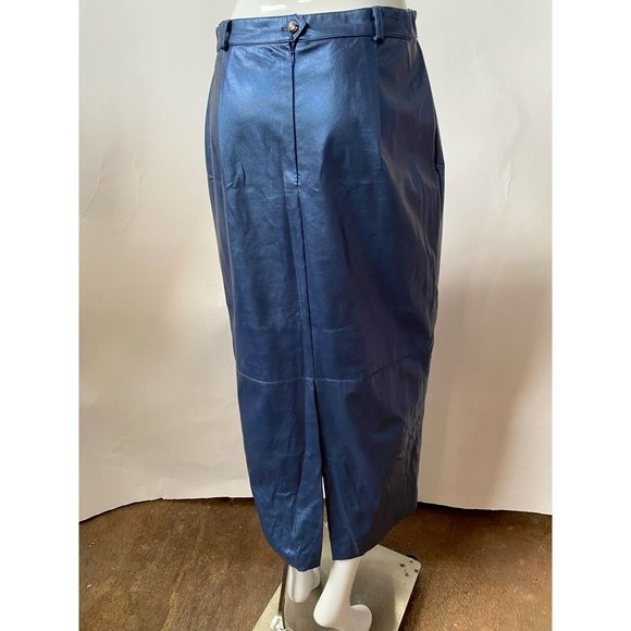 Eric Ryan Sport Womens Pencil Skirt Blue Maxi Back Slit Polyester Vintage 10 - Picture 2 of 11